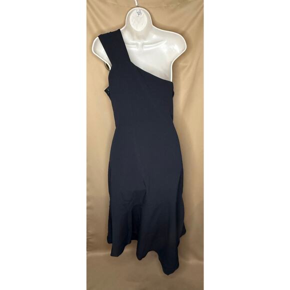 Shoshanna Black Eonia One Shoulder Dress size 16 - Picture 6 of 8